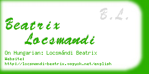 beatrix locsmandi business card